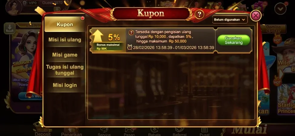 Screenshot aplikasi 555ZK slot online